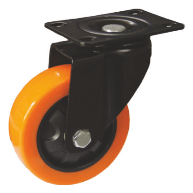 Orange PVC Caster Wheel